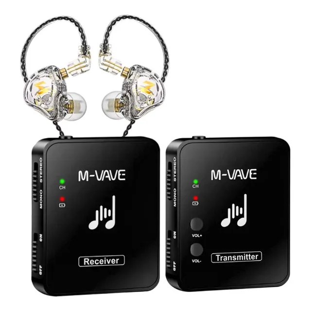 Sistema Monitoreo In Ear  M-vave Con Audifonos In Ears