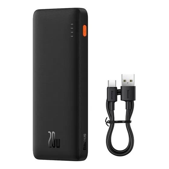 Banco de energía Baseus Airpow de 10.000 mAh, 20 W, ultra rápido, color negro