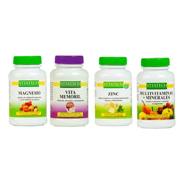 Combo Vitatech Magnesio+ Zinc+  Vita Memoril +multivitaminas