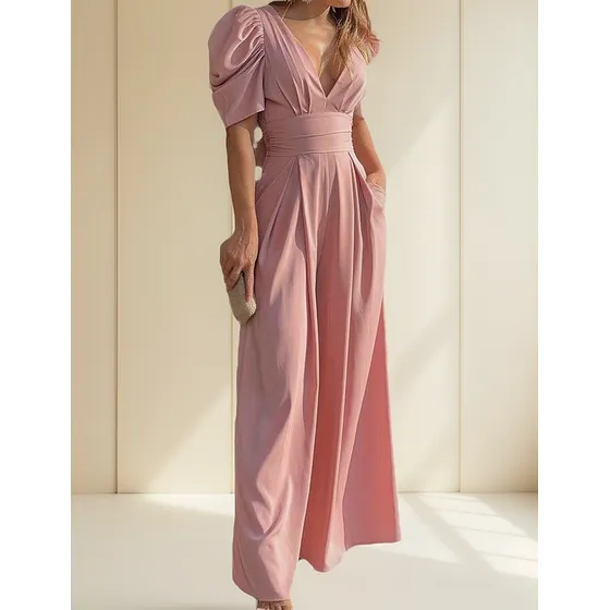 Monos Enterizos Mujer Moda Elegante Manga De Princesa
