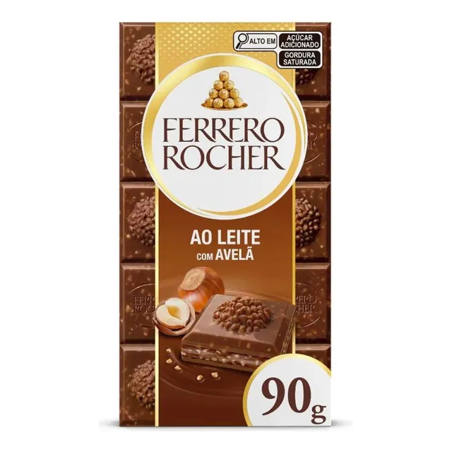 Chocolate Ao Leite Com Avelã Ferrero Rocher 90g