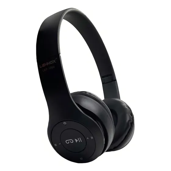Fone De Ouvido Grande Bluetooth Headset Stereo Sem Fio Hi Fi Cor Preto