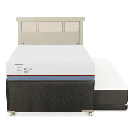 Cama Nido Excellence Plus Black +respaldo Dublin Alpino Blanco | Cuotas sin interés