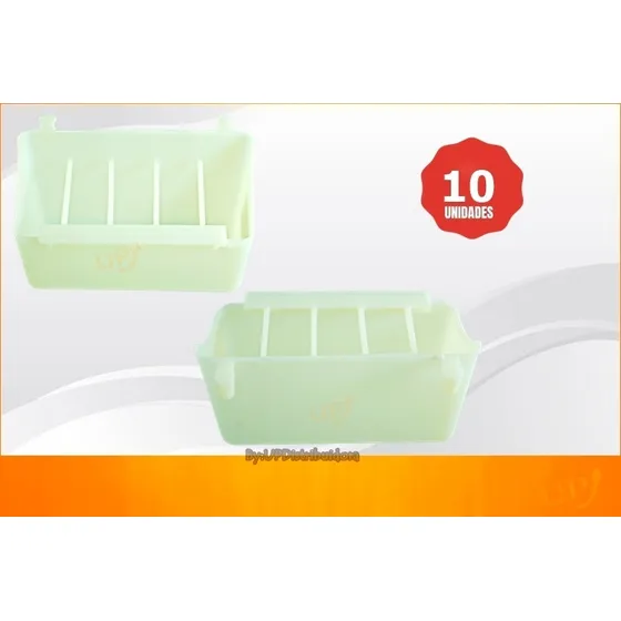 Comedouro Coxo Plástico Italiano - 200ml - Passaros -10 Unid Cor Branco