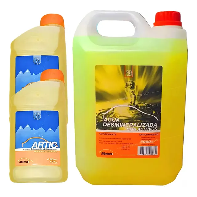 Kit Liquido Refrigerante X 2 Litros + Agua Destilada X 5l