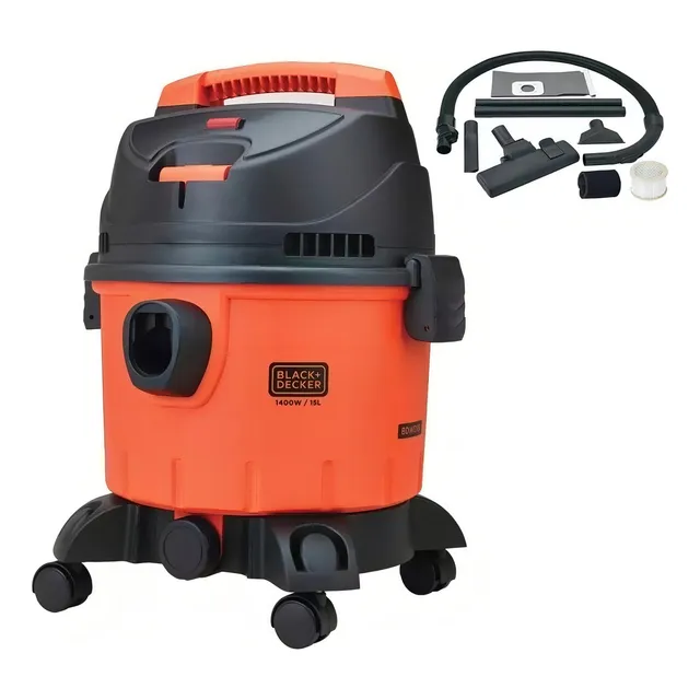 Aspiradora Húmedo Y Seco Black+decker 15 L 1400w Bdwd15-b3 Color Naranja