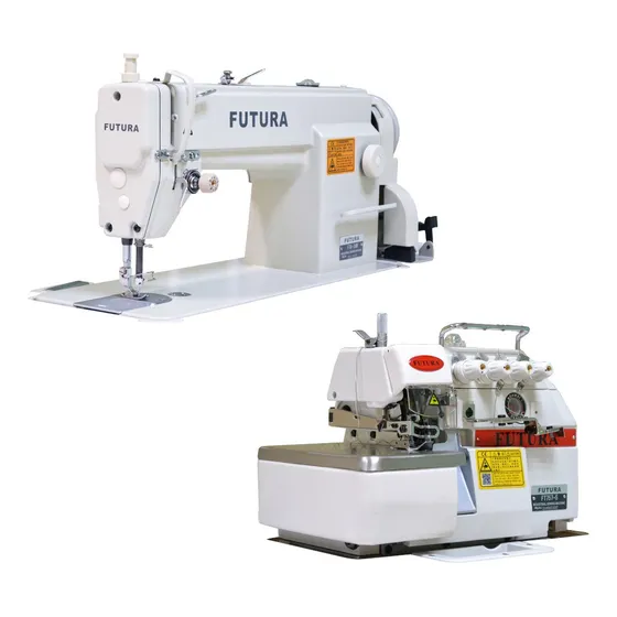 Combo Futura Máq Recta + Overlock 5 Hilos Motor De Clutch Color Blanco