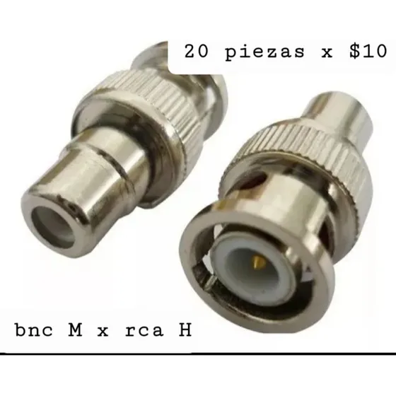 Conector Bnc Macho X Rca Hembra 10 Unidades