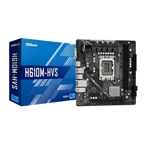 Intel 12100, 32GBメモリ, H610M-HVS/M.2 R2.0 Placa Mãe ASRock H610M-HVS/M.2 R2.0 DDR4 LGA1700 Micro ATX Intel