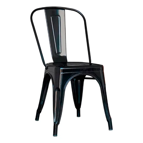 Silla De Comedor Tolix Metal Negra Living Comedor