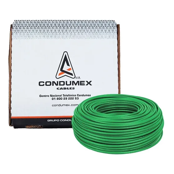 Caja 100 Mts Cable Verde Thw Cal 8 Awg Condumex Vinanel Xxi