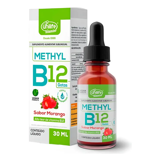 Vitamina B 12 Methyl Liquida Sublingual Sabor Frutilla