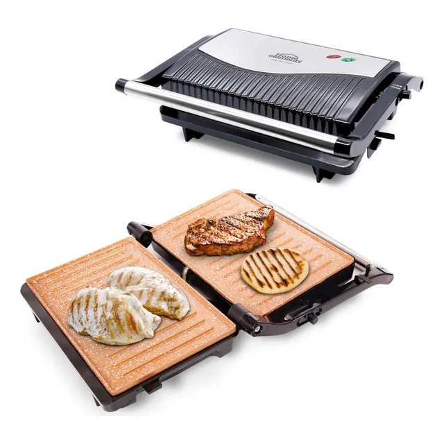 Sanduchera Panini Grill Asador Home Elements Cobre 750 Watts