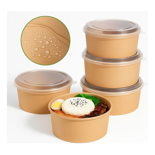 100 Ensaladeras Con Tapa Papel Kraft Ecologicas 24oz (709ml) 100 Ensaladeras Con Tapa Papel Kraft Ecologicas 24oz (709ml)