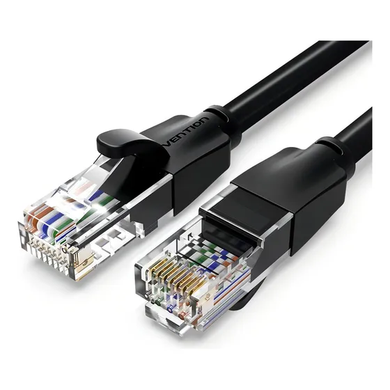 Cable de red Vention Cat6 Certificado - 2 metros - Premium Patch cord - UTP Rj45 Ethernet 1000 MBPS - 250 Mhz - cobre - Pc - Notebook - servidores - Negro - IBEBH
