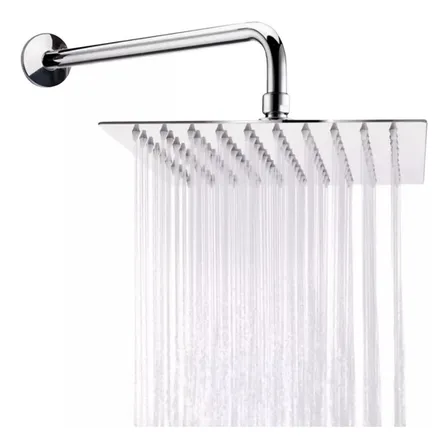 Regadera De Lujo Tipo Lluvia Incluido Tubo De 30cms Acero In Color Plateado