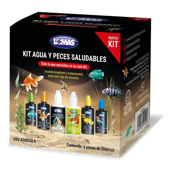 Kit Agua Y Peces Saludables 6 Pieza Acondicionadores Acuario