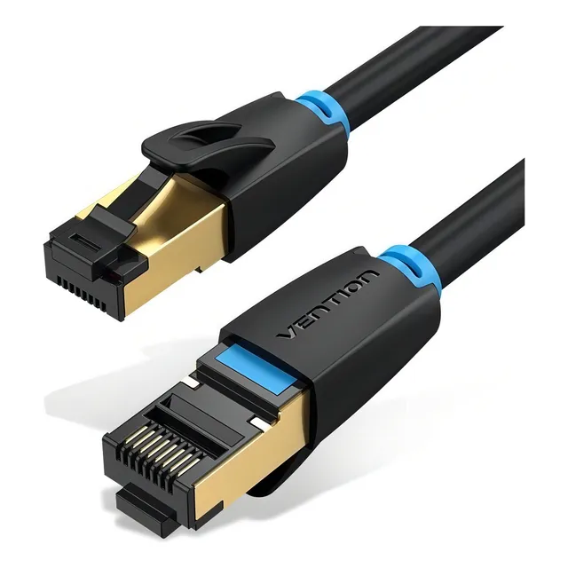 Cable de red Vention Cat8 Certificado 10 metros Premium Patch cord Blindado Sstp Rj45 Ethernet 40gbps 2000 Mhz 100% cobre IKABL