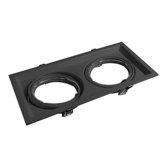 Spot De Embutir Cardanico 2 Luces Ar111 Led Artefacto Negro