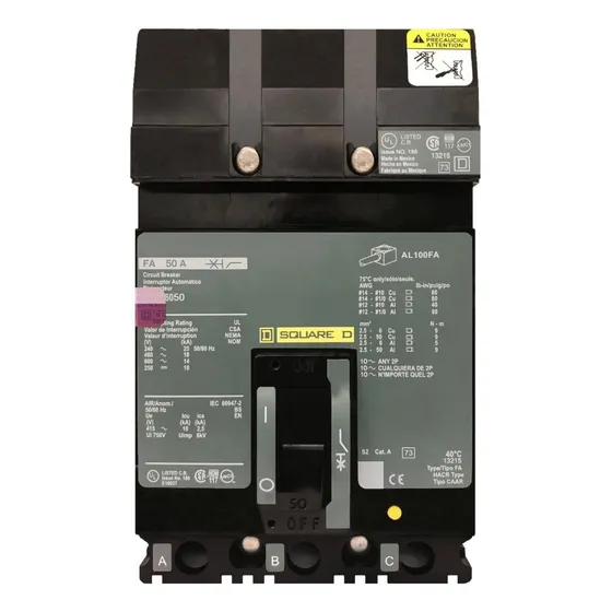 Interruptor Termomagnetico I-line Fa36050 3x50amp