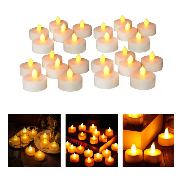 Velas Led Con Pila X 24 Souvenir Fiesta Decoración Cálidas