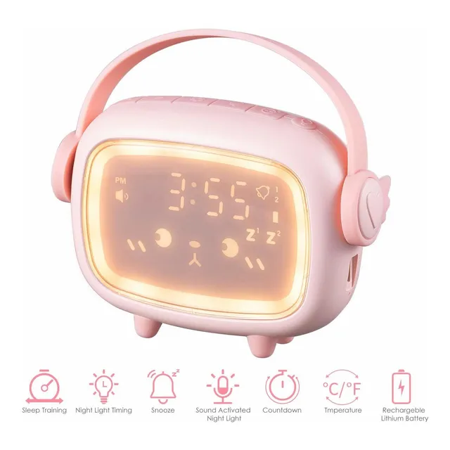 Banne Reloj Despertador Para Niño Color Rosa Dormitorio
