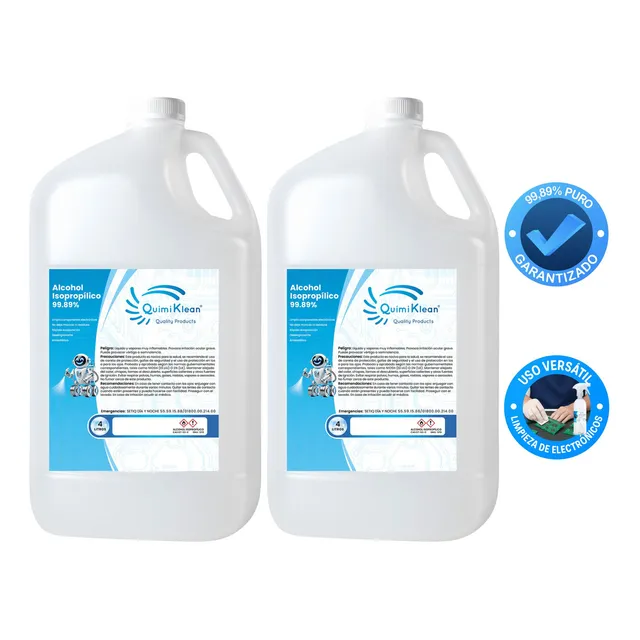 Quimiklean Alcohol Isopropílico 99.89% 2 Galones De 4 Litros