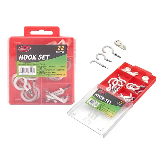 Gancho Para Techo Set 22un Blanco Plateado Max Motor