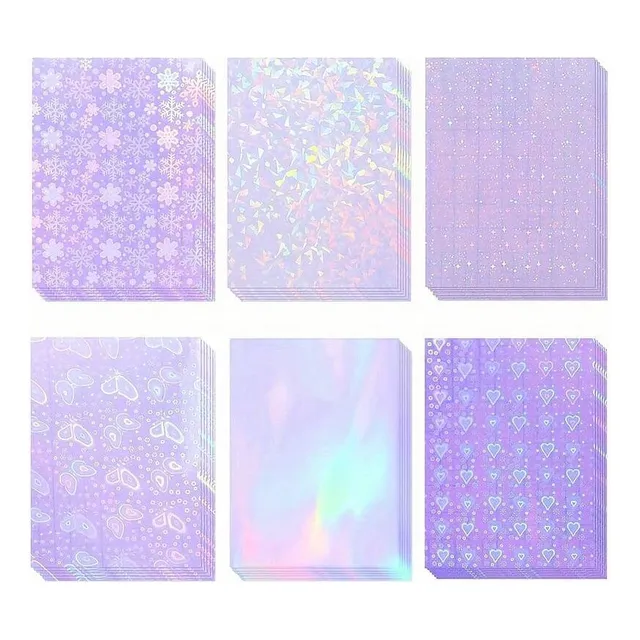 Vinil Adhesivo Holográfico Transparente A4 36 Hojas