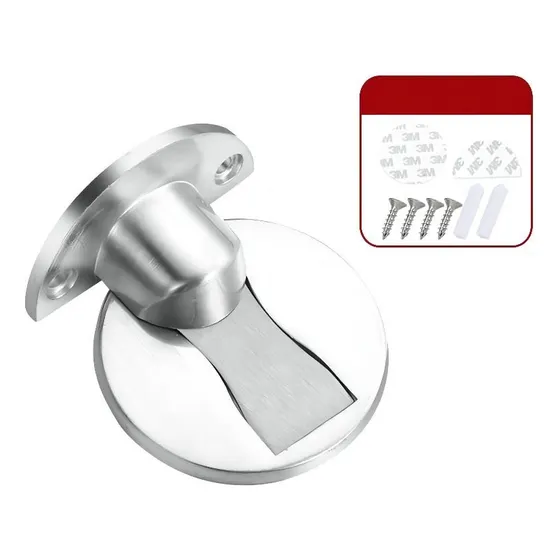 Tope Y Reten Magnético Piso Puerta Acero Inox Tornillos/3m