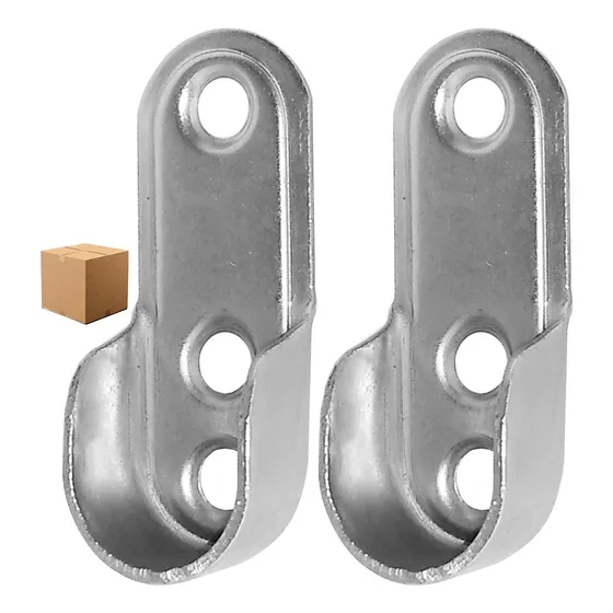 Soporte Lateral Para Caño Oval Zapatito X20 Unidades * Color Zincado