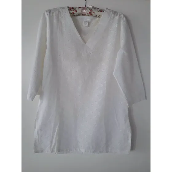 Pareo Salida De Playa Vestido En Broderie Talle M Blanco M Broderie