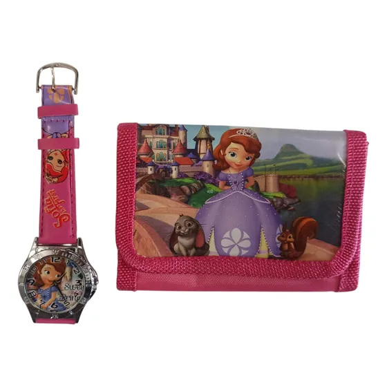 Billetera Y Reloj - Infantil - Princesa Sofia - Rosa