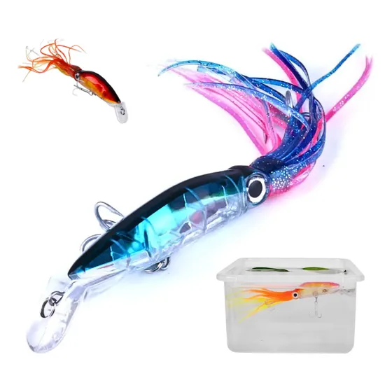 Kit 3 Isca Artificial Alto Mar Currico Lula Lulinha 14cm 40g