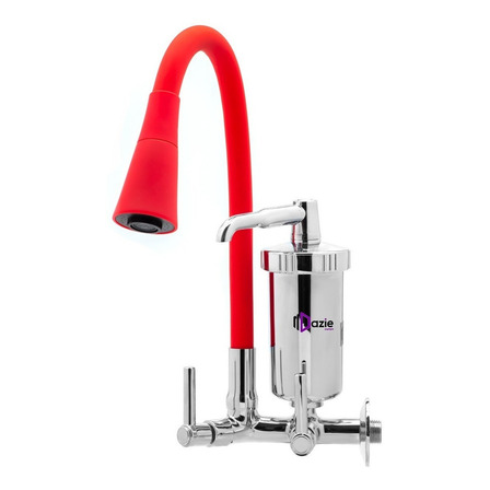 Torneira Cozinha Gourmet C/ Filtro Parede Tubo Cone Flexível Vermelho Torneira Cozinha Gourmet C/ Filtro Parede Tubo Cone Flexível Vermelho