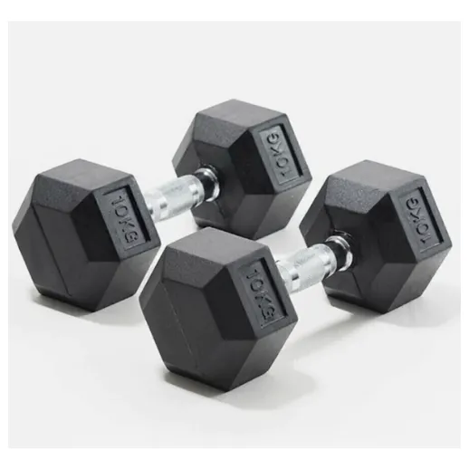 Mancuernas X10kg Hexagonales Engomadas (par)