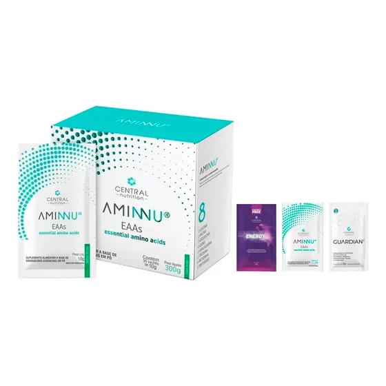 Aminnu Limão - 30 Sachês + 3 Amostras - Central Nutrition