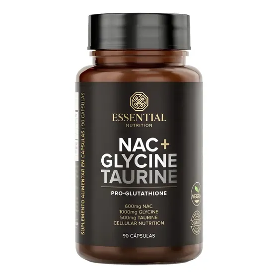 Suplemento Essential Nutrition Vitamina NAC + Glycine Taurine en cápsula sabor sem sabor de 90 un