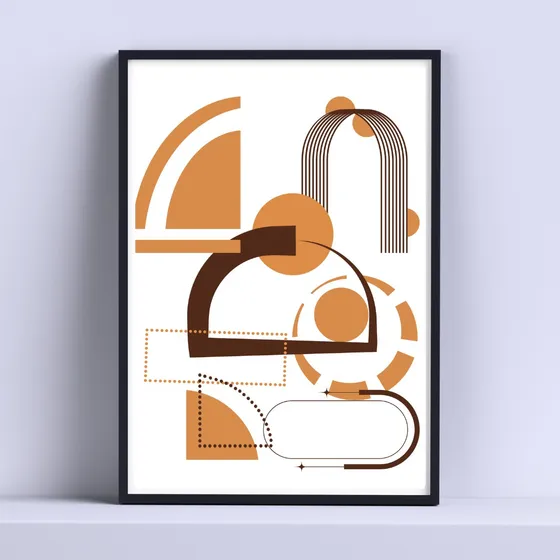 Cuadro Figuras Geometricas Abstractas 30x40cm Listo P Colgar
