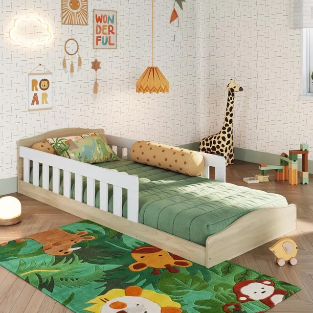 Cama Infantil De Chão Montessoriana Solteiro Com Colchão