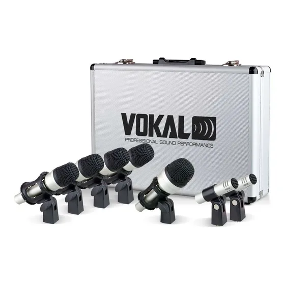 Kit De Microfones Para Bateria Vokal Vdm7 7 Peças Com Case