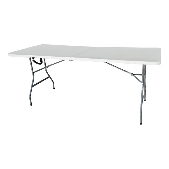 Mesa Plegable Top Living Portafolio 180cm De Plástico Blanca Color Blanco