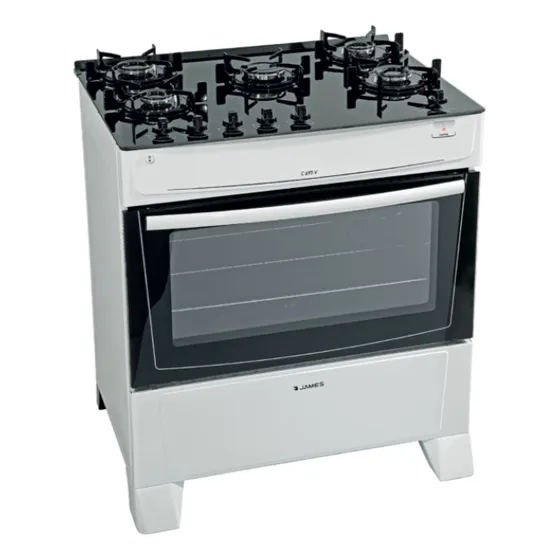 Cocina James C 695 V Blanca 5 Hornallas Mesa Vidrio Kirkor