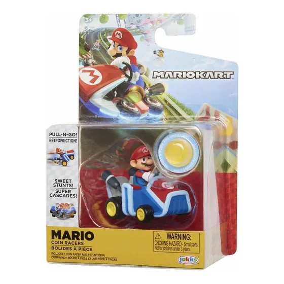Carro Mario Kart Coin Racer Pull & Go Varios Modelos 9 Cm