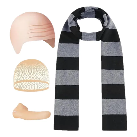 Conjunto De Disfraz De Halloween Con Bufanda A Rayas Conjunt