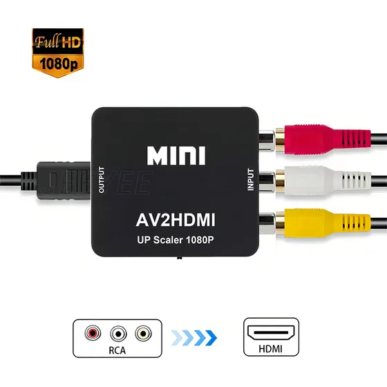 Adaptador Convertidor Rca A Hdmi-rac Av Entrada Vga-salida Hdmi-conversor Audio Video 1080p - Entrada Av Para Hd Player Ps3 Pc Salida Hdmi Para Tv Proyector Monitor Jeeyee