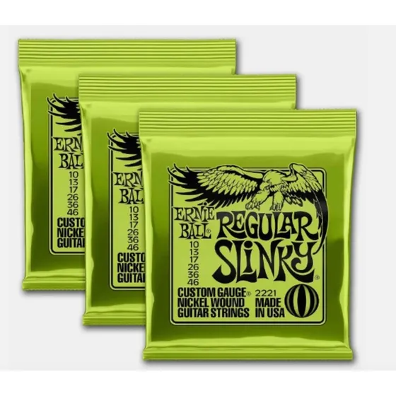 Ernie Ball P02221 - 010/46 Pack 3 Encordados Guitarra Elec.
