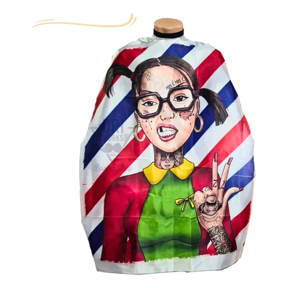 Capa De Corte Para Barbeiro Personalizada Cabelereiro Grande