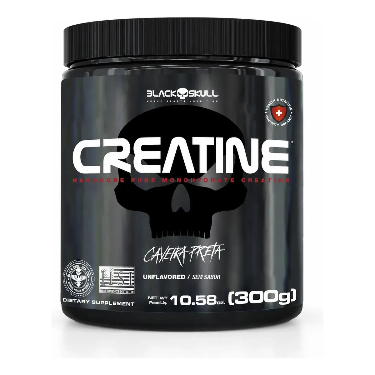Creatina Monohidratada Black Skull 300g Sem Sabor Creatina Monohidratada Black Skull 300g Sem Sabor