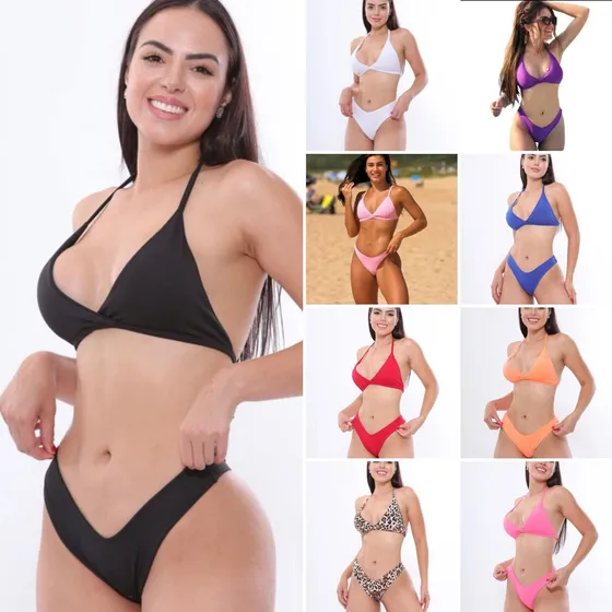 Kit 9 Biquíni Asa Delta Moda Praia Com Bojo Suplex
